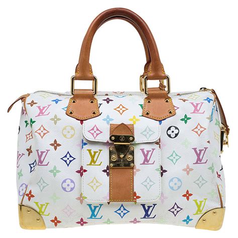 louis vuitton white multicolor purse